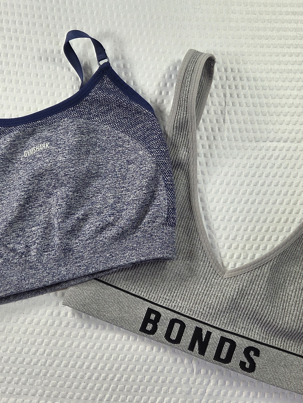 Gymshark Bonds Seamless Sports Bra  with Grey Ribbed Bralette Set Pair